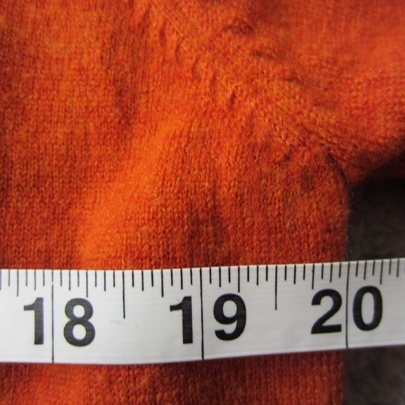 Kenar Cardigan Women's M 100% Italian Merino Wool‎ Open Front  Orange Red Cozy - Picture 7 of 9